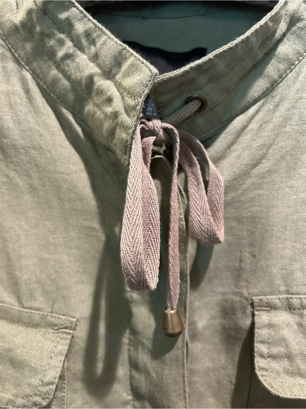Cynthia Rowley Olive Utility Drawstring Waist Jacket Size M